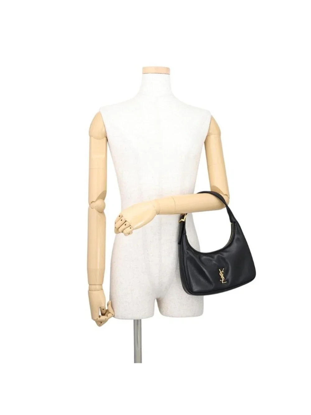 Saint Laurent Paris Handbag Calypso Mini Hobo Lambskin 2-Way Shoulder Black